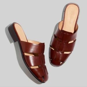 Madewell Brown Leather Fisherman Mules